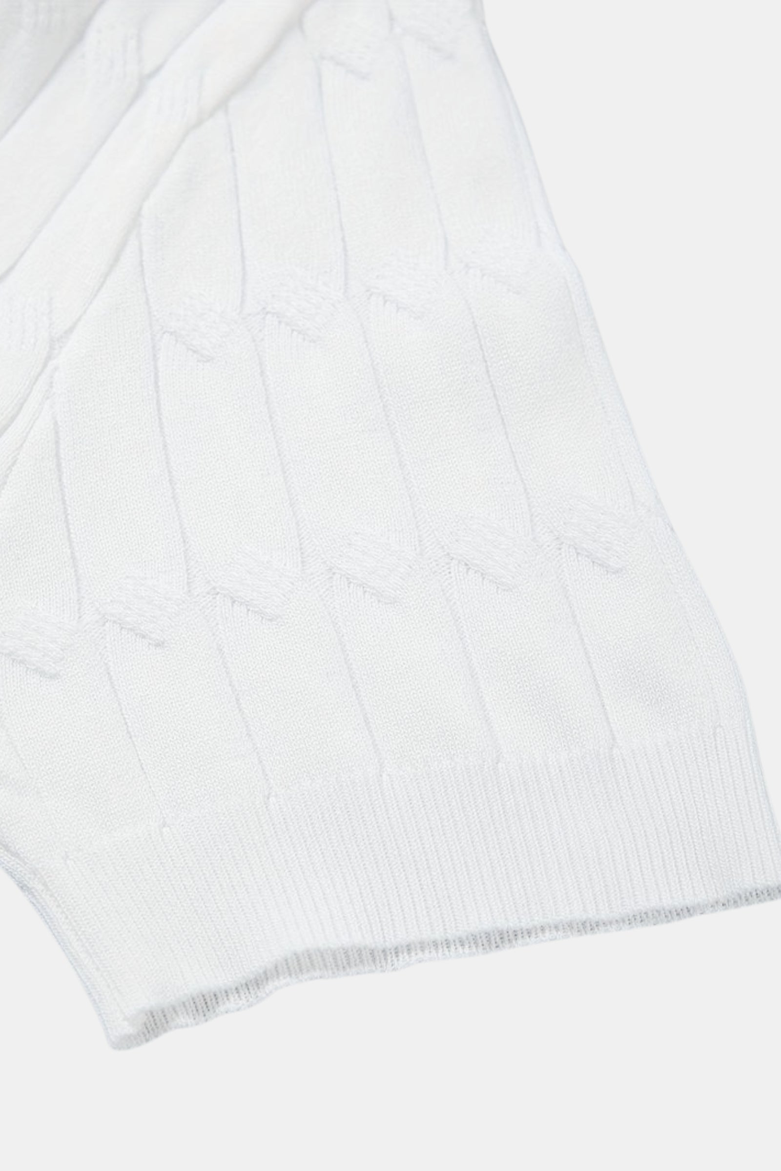 Polo Homme Col V à Maille Torsadée