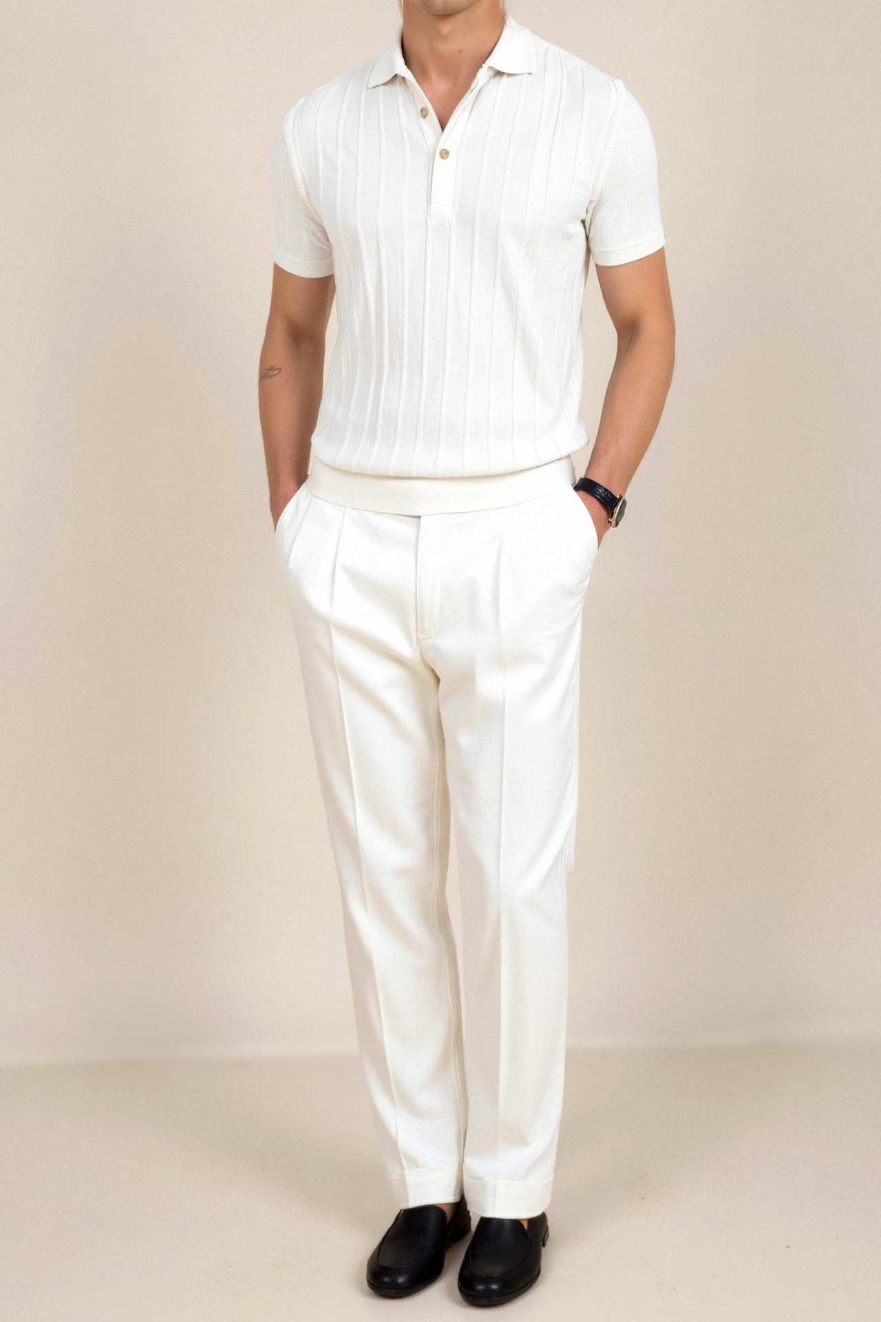 Polo À Rayures Verticales Pour Homme