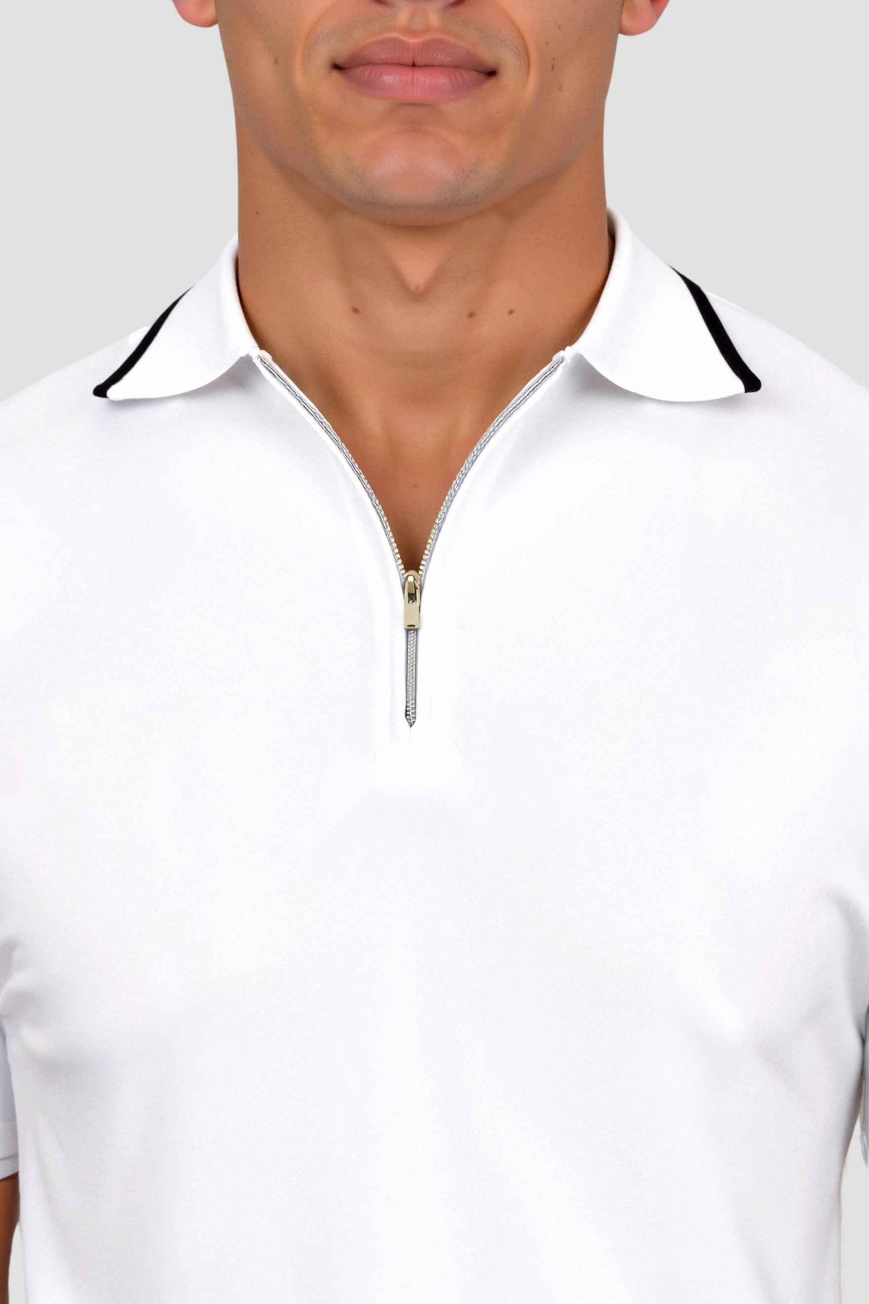 Polo Golf Tricoté Demi-Zip Pour Homme