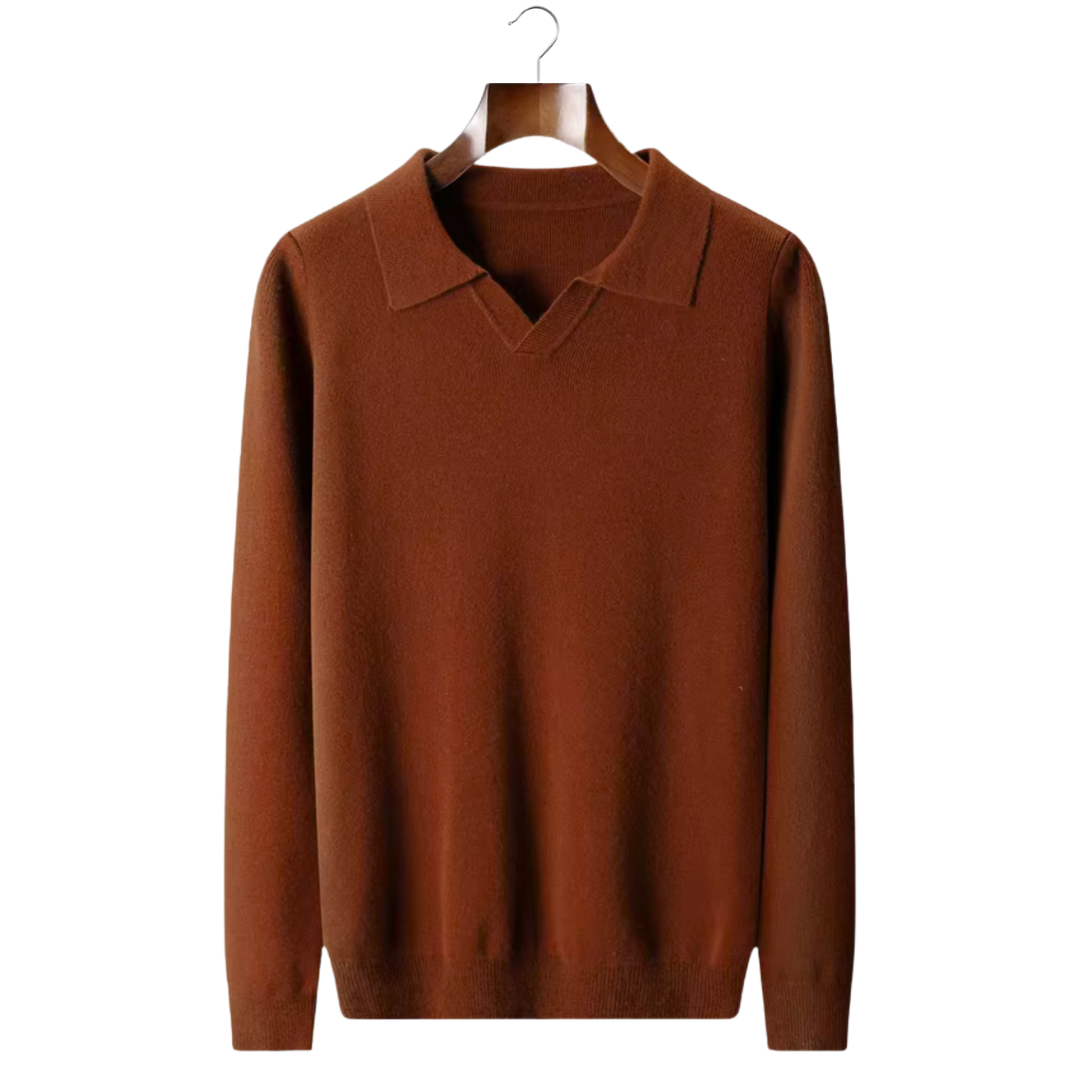 Polo Sans Boutons À Tricot Côtelé Pour Homme