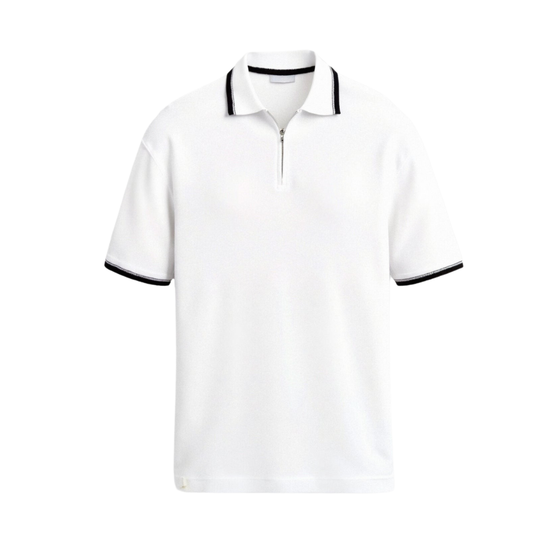 Polo Golf Tricoté Demi-Zip Pour Homme