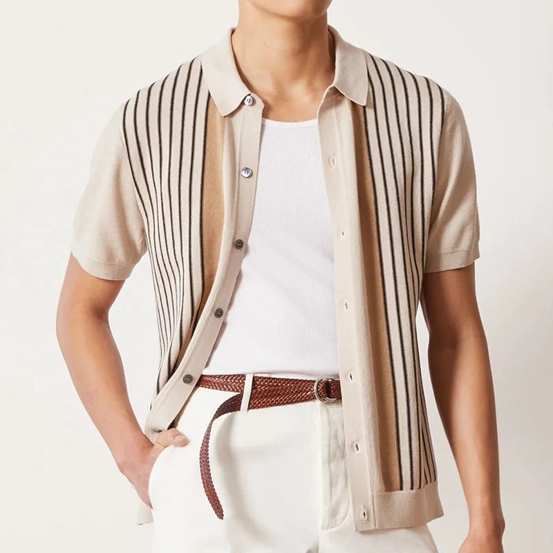 Polo À Boutons À Rayures Pour Homme