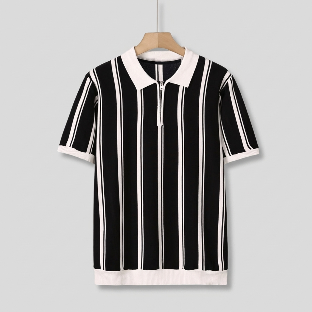 POLO HOMME | DEMI-ZIP | À RAYURES