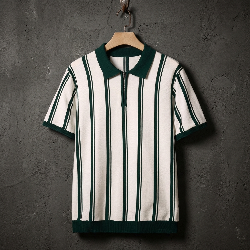 POLO HOMME | DEMI-ZIP | À RAYURES