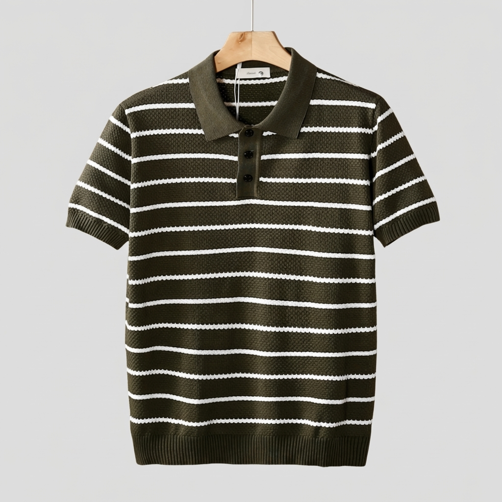 POLO HOMME | BOUTONNÉ | TEXTURÉ À RAYURES