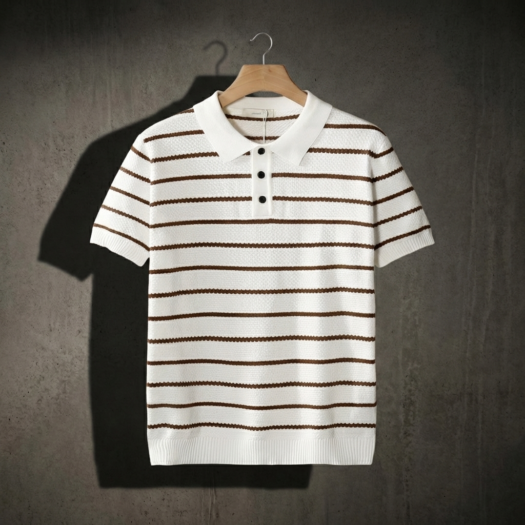 POLO HOMME | BOUTONNÉ | TEXTURÉ À RAYURES