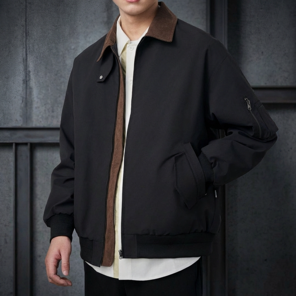VESTE HOMME | CLASSIQUE | COL POINTU | FERMETURE ZIPPÉE