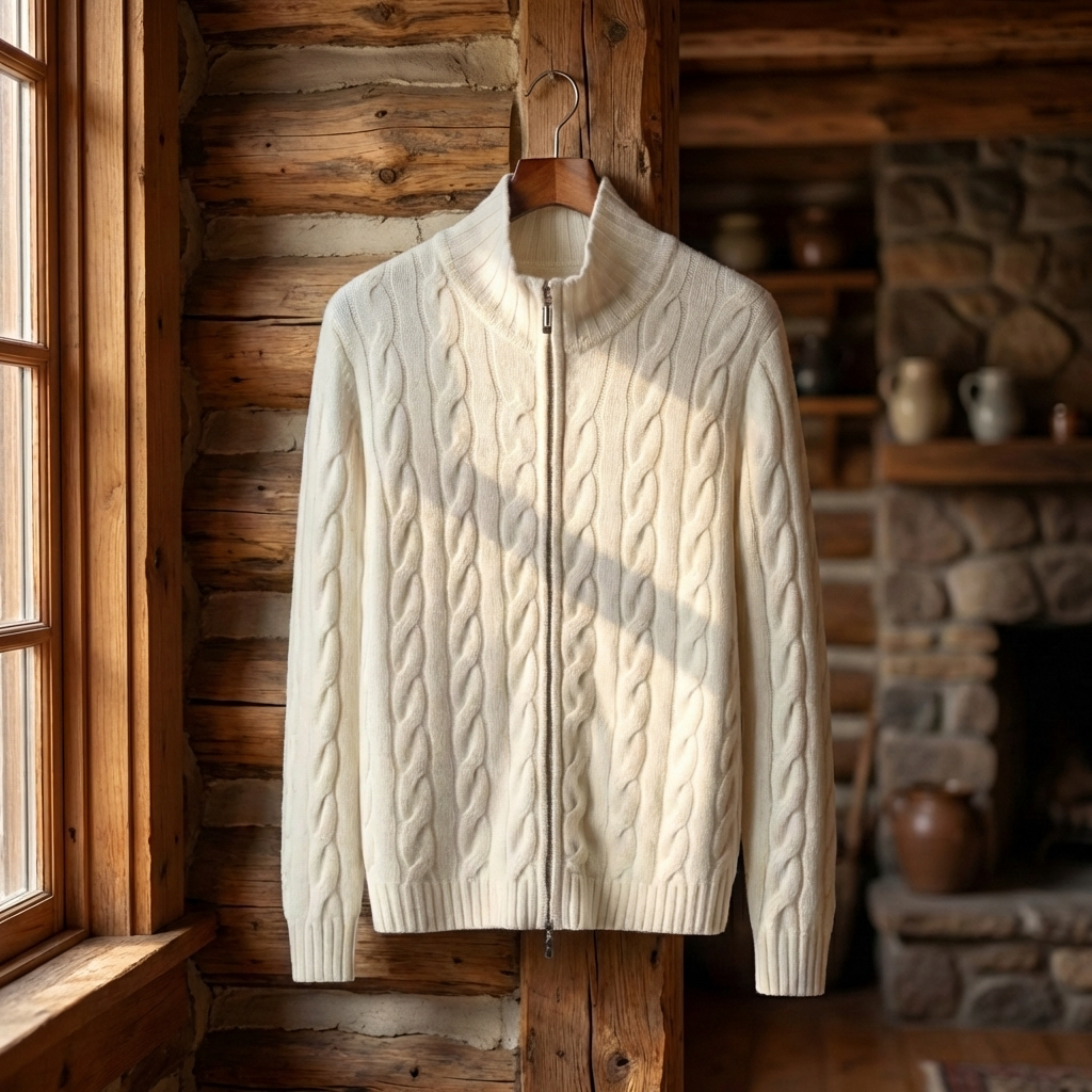 CARDIGAN HOMME | CÂBLES | ZIP DOUBLE