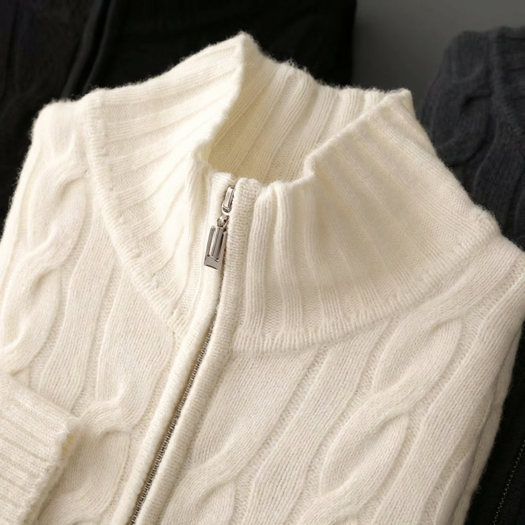 CARDIGAN HOMME | CÂBLES | ZIP DOUBLE