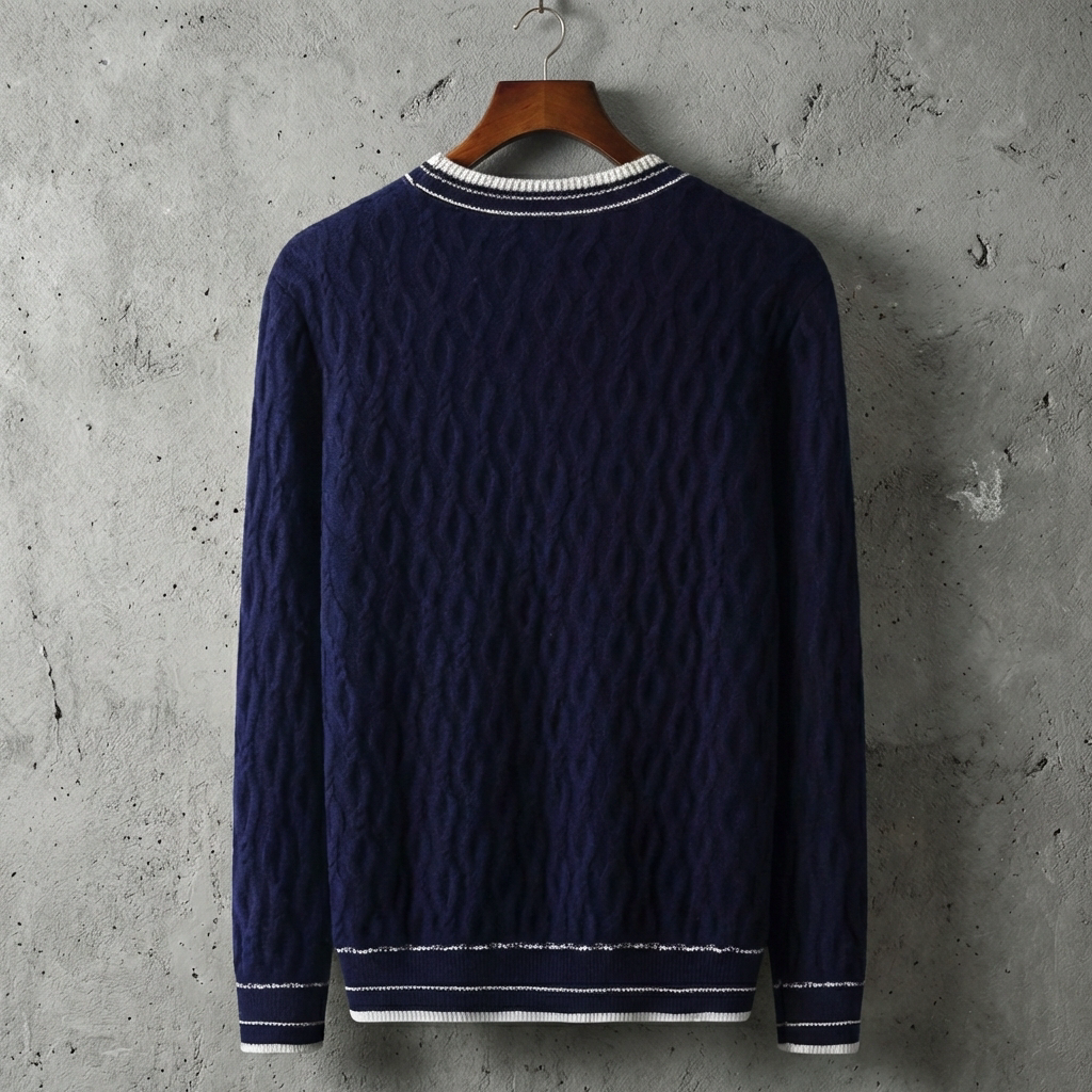 PULL HOMME | JACQUARD | LAINE | COL ROND