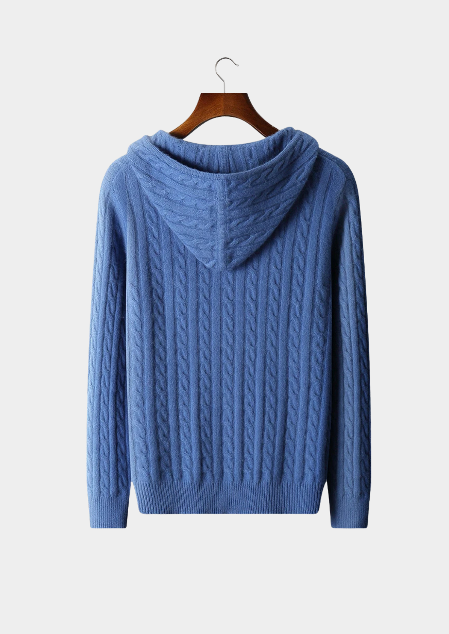 Hoodie Homme Zippé en Maille à Câbles