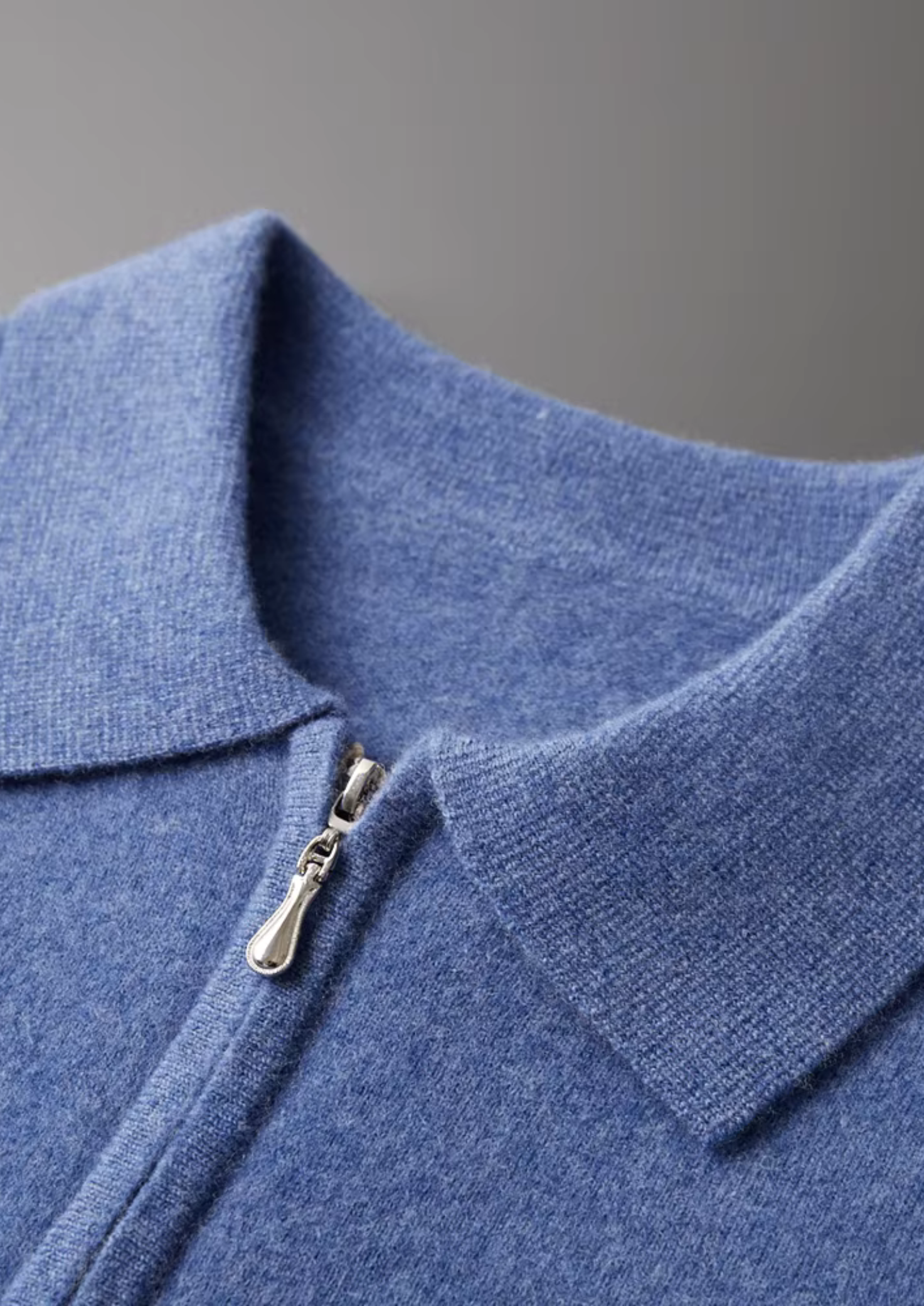 Polo Homme Demi-Zip en Laine