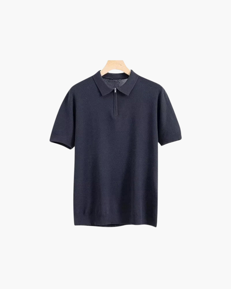 Polo Homme À Manches Courtes | Fermeture Zippée