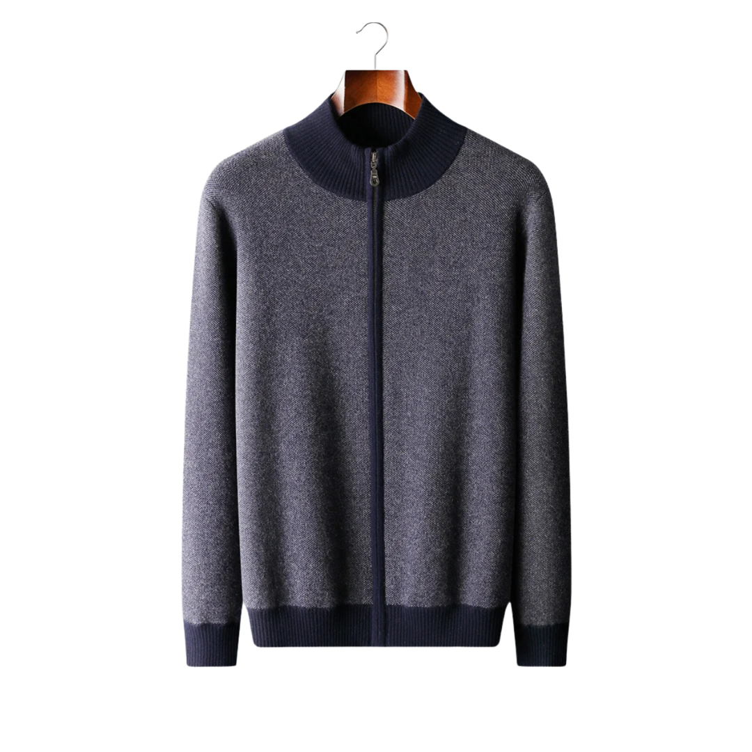 Cardigan Homme Jacquard Zippé