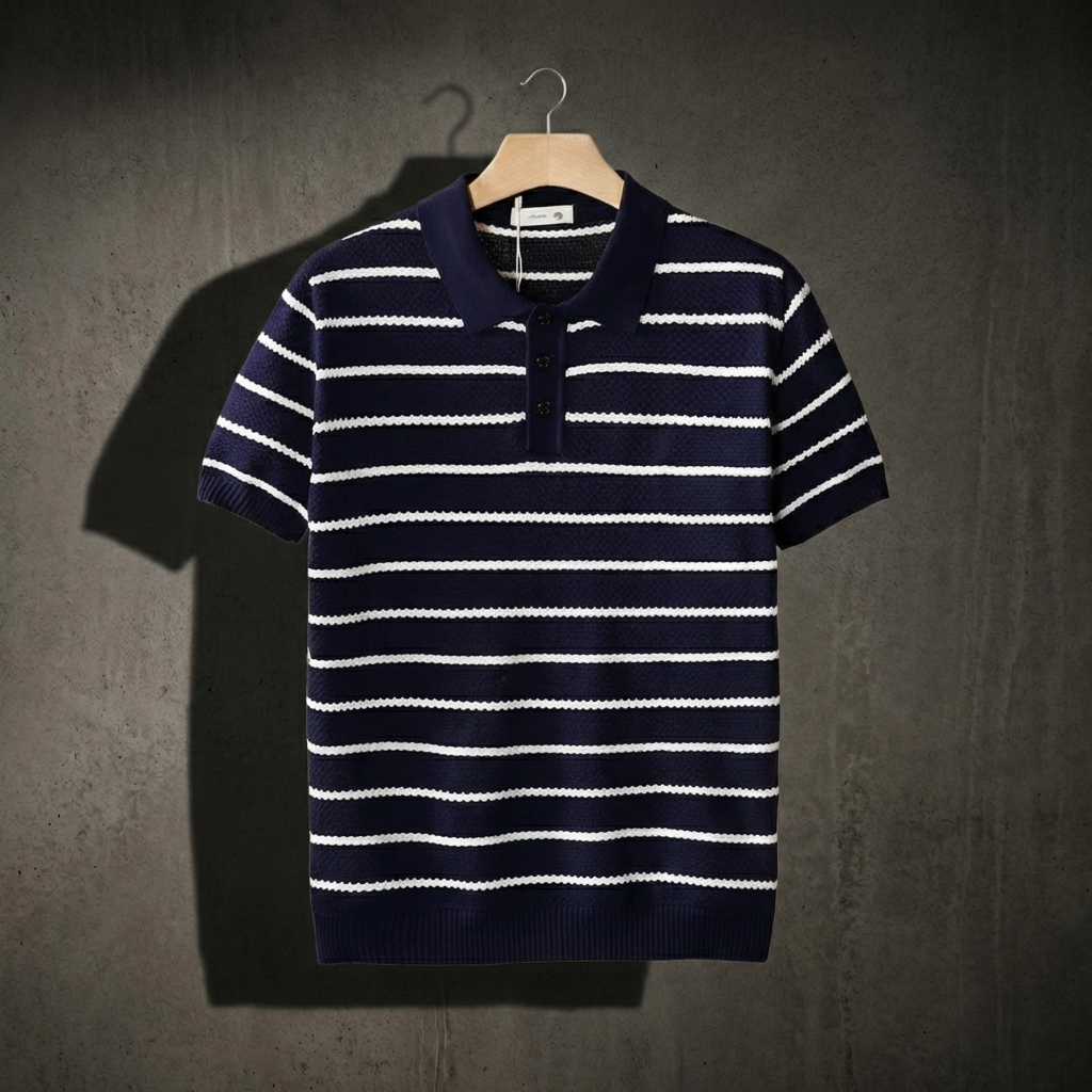 POLO HOMME | BOUTONNÉ | TEXTURÉ À RAYURES