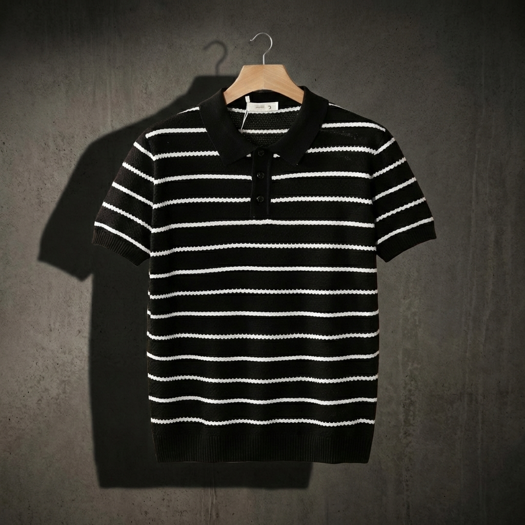 POLO HOMME | BOUTONNÉ | TEXTURÉ À RAYURES