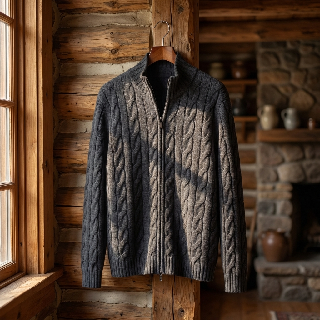 CARDIGAN HOMME | CÂBLES | ZIP DOUBLE