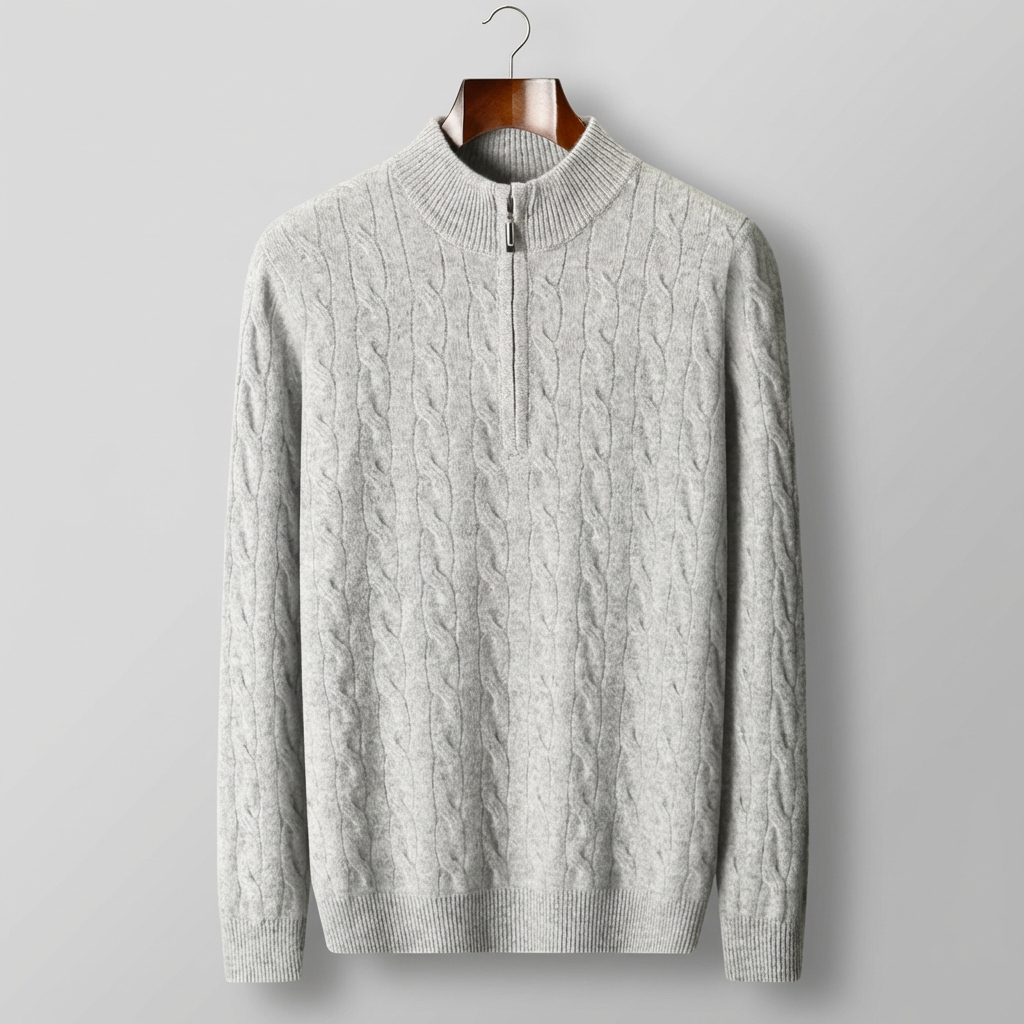 PULL HOMME | DEMI-ZIP | MOTIF CÂBLE