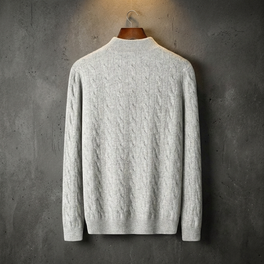 PULL HOMME | DEMI-ZIP | MOTIF CÂBLE
