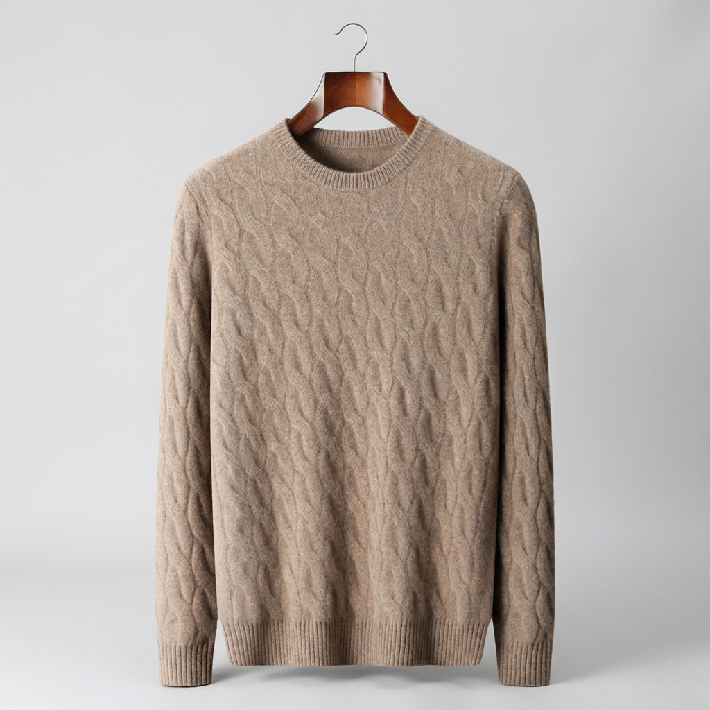 PULL HOMME | COL ROND | TORSADÉ | TRICOT STRUCTURÉ