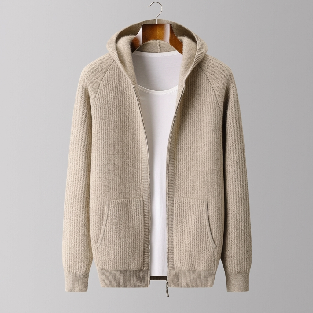 HOODIE HOMME | ZIPPÉ | MAILLE CÔTELÉE