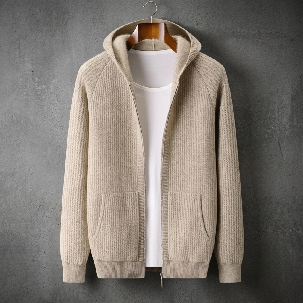 HOODIE HOMME | ZIPPÉ | MAILLE CÔTELÉE