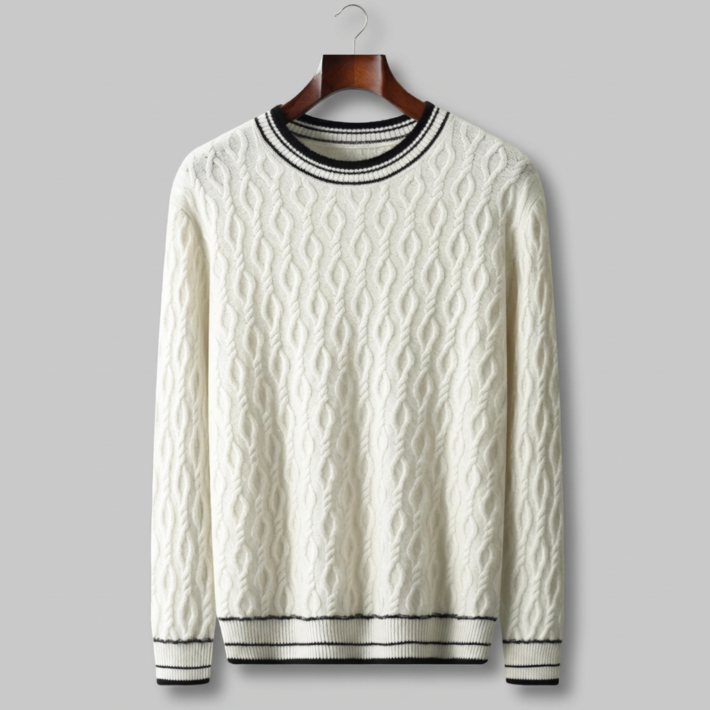 PULL HOMME | JACQUARD | LAINE | COL ROND