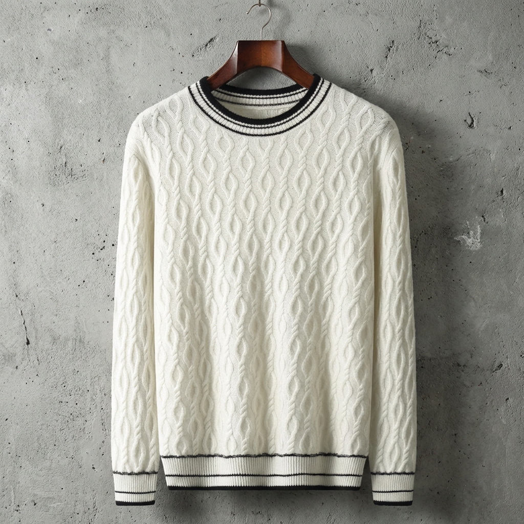 PULL HOMME | JACQUARD | LAINE | COL ROND