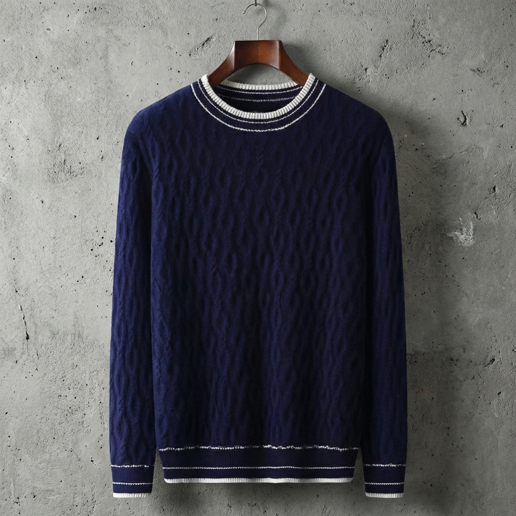 PULL HOMME | JACQUARD | LAINE | COL ROND