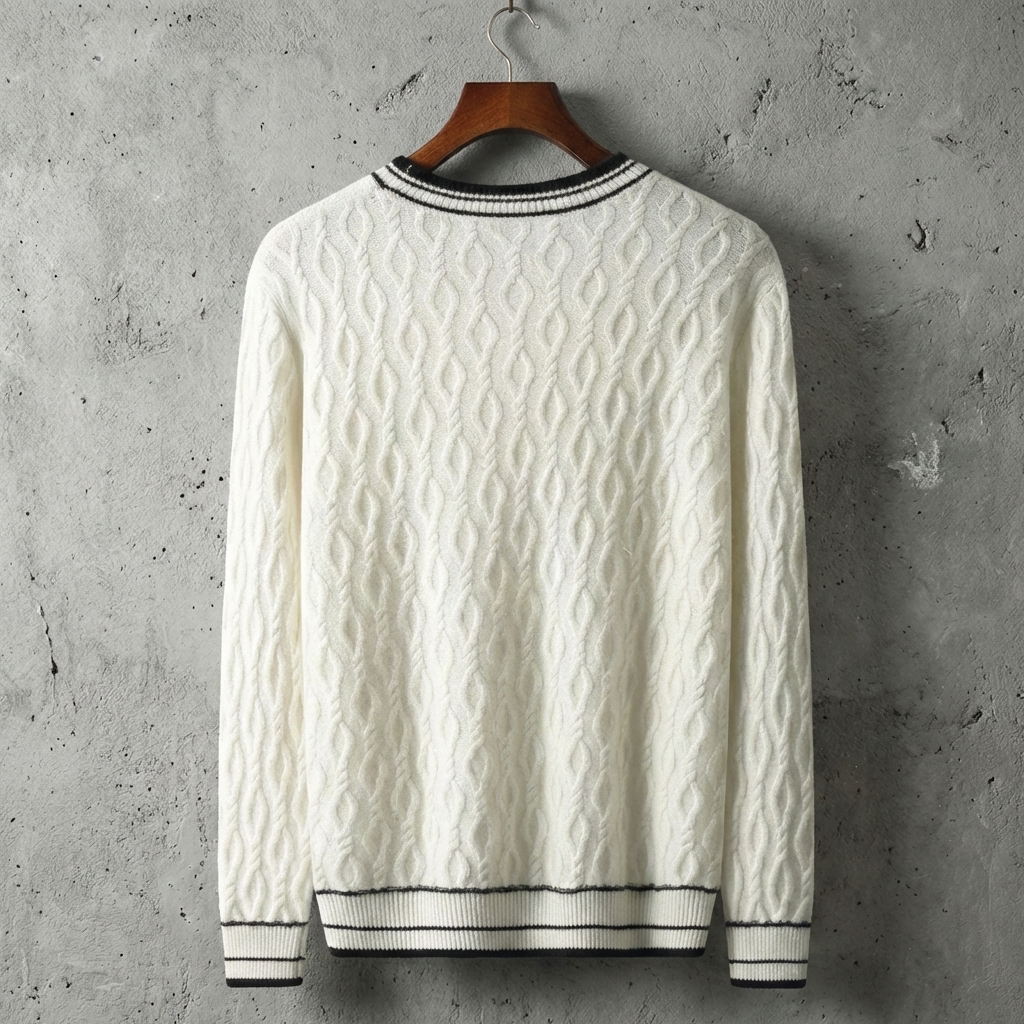 PULL HOMME | JACQUARD | LAINE | COL ROND