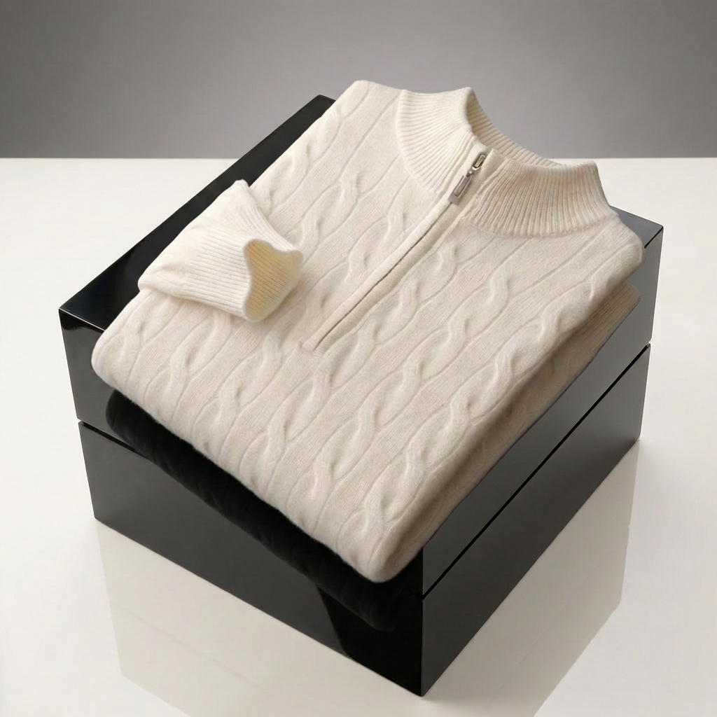 PULL HOMME | DEMI-ZIP | MOTIF CÂBLE